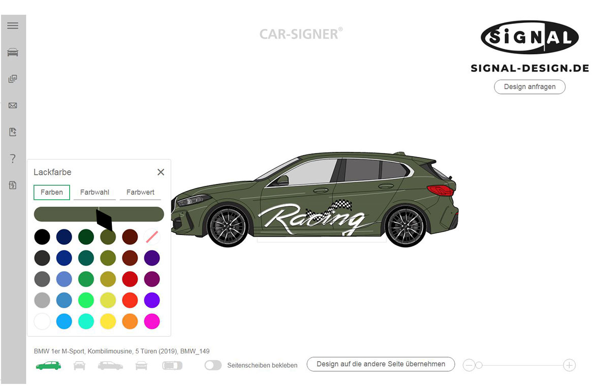 Car Visualizer - Konfigurator für das Auto folieren - SIGNal Wrapping